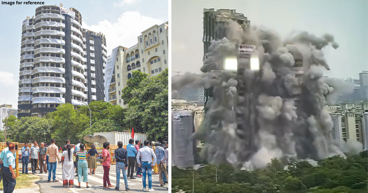 Noida twin towers come crashing down after use of 3,700 kg explosives